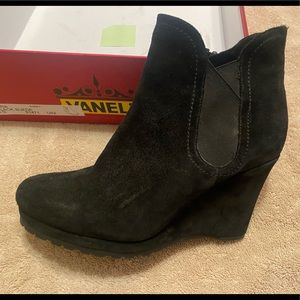 Vaneli Jara Wedge Bootie, 8N (AA), Black Suede
